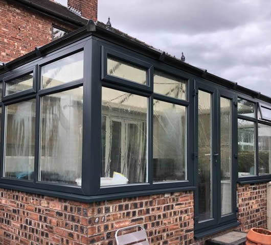 all done - transformed upvc conservatory from white to grey